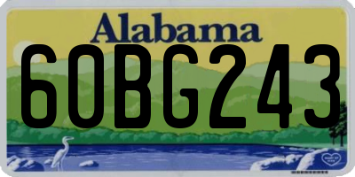 AL license plate 60BG243