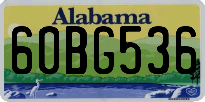 AL license plate 60BG536
