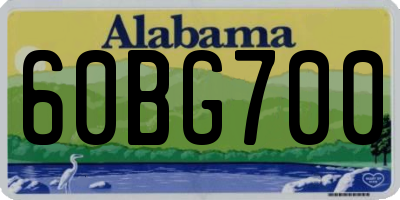 AL license plate 60BG700