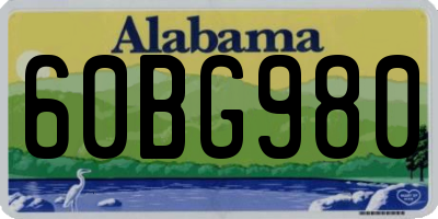 AL license plate 60BG980