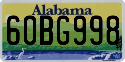 AL license plate 60BG998