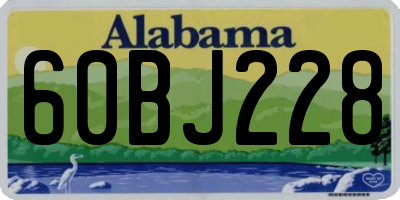 AL license plate 60BJ228