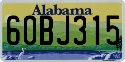AL license plate 60BJ315