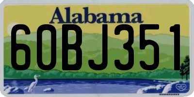 AL license plate 60BJ351
