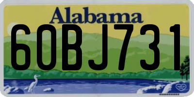 AL license plate 60BJ731
