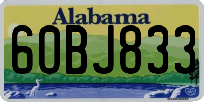 AL license plate 60BJ833