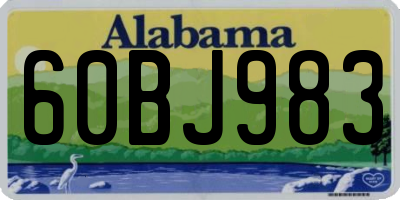 AL license plate 60BJ983