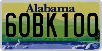 AL license plate 60BK100