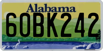 AL license plate 60BK242