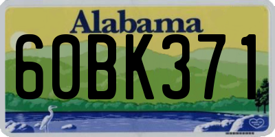AL license plate 60BK371