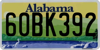 AL license plate 60BK392
