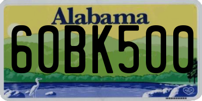AL license plate 60BK500