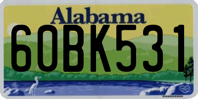 AL license plate 60BK531