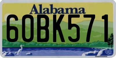 AL license plate 60BK571