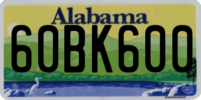 AL license plate 60BK600