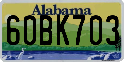 AL license plate 60BK703