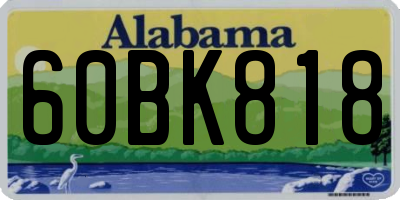 AL license plate 60BK818