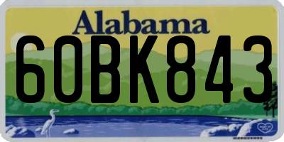 AL license plate 60BK843