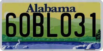 AL license plate 60BL031