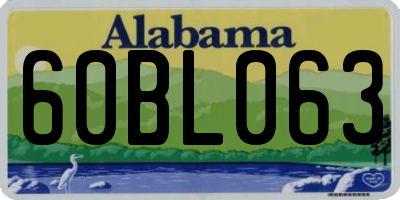 AL license plate 60BL063