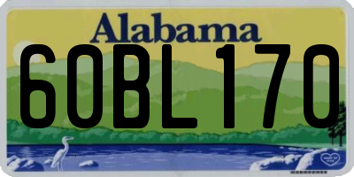 AL license plate 60BL170