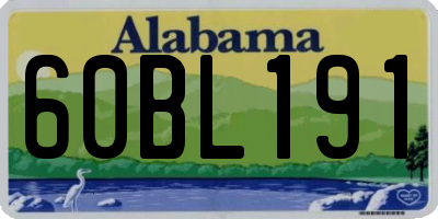 AL license plate 60BL191