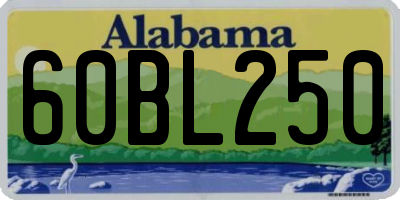AL license plate 60BL250