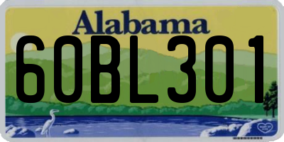 AL license plate 60BL301