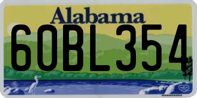 AL license plate 60BL354
