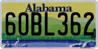 AL license plate 60BL362