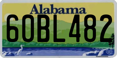 AL license plate 60BL482