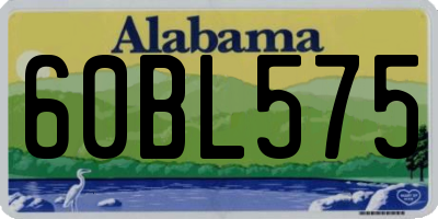 AL license plate 60BL575