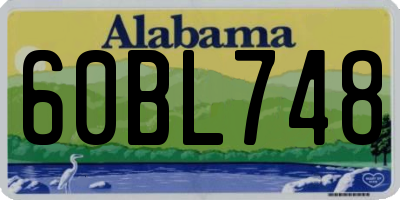 AL license plate 60BL748