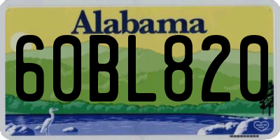 AL license plate 60BL820