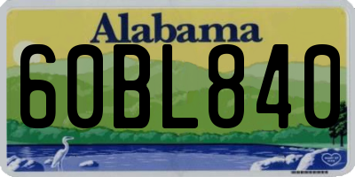 AL license plate 60BL840