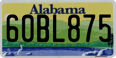 AL license plate 60BL875