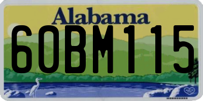 AL license plate 60BM115