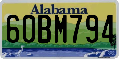 AL license plate 60BM794