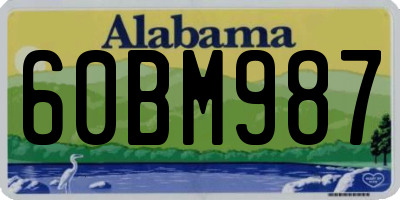 AL license plate 60BM987