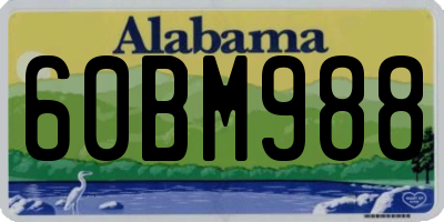 AL license plate 60BM988