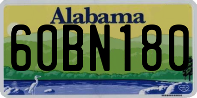 AL license plate 60BN180