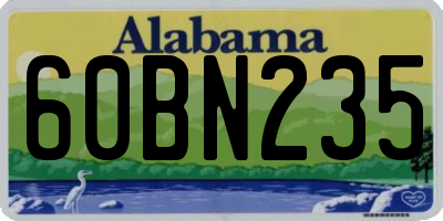 AL license plate 60BN235