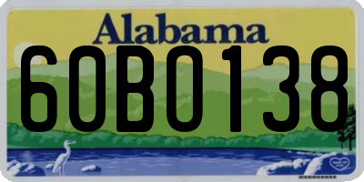 AL license plate 60BO138