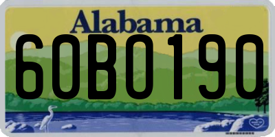 AL license plate 60BO190