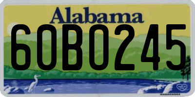 AL license plate 60BO245