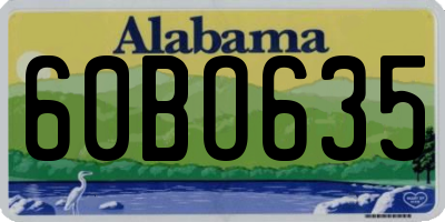 AL license plate 60BO635