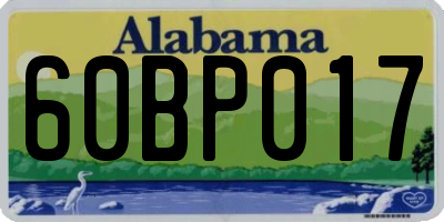 AL license plate 60BP017