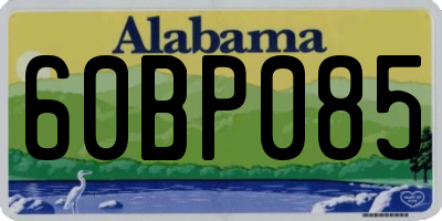 AL license plate 60BP085