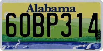 AL license plate 60BP314