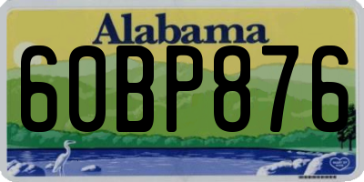 AL license plate 60BP876